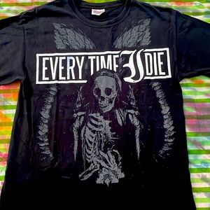 Rare ETID every time I die band shirt winged skeleton